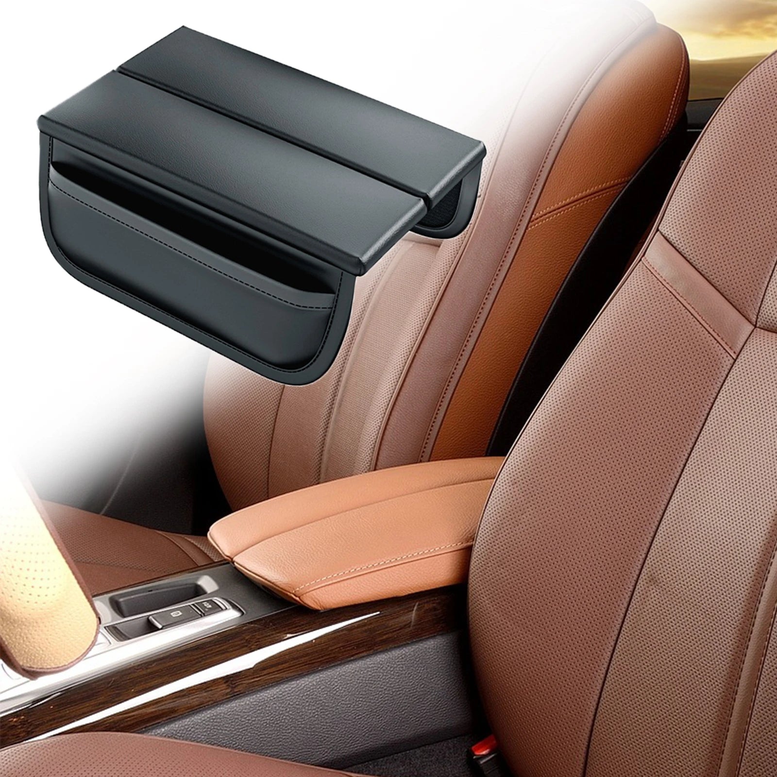 PU Leather Car Armrest Cover – side profile