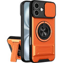 Phone Case for Iphone 17 16 15 14 13 12 Pro Max plus Case with 360 ° Rotation Magnetic Ring Compatible with Magsafe Slide Camera Cover Foldable Stand Military-Grade Shockproof Protective Case