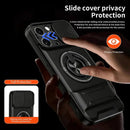 Phone Case for Iphone 17 16 15 14 13 12 Pro Max plus Case with 360 ° Rotation Magnetic Ring Compatible with Magsafe Slide Camera Cover Foldable Stand Military-Grade Shockproof Protective Case