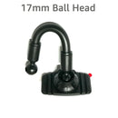 Curved black metal mounting arm with 17mm ball head for universal car phone holder