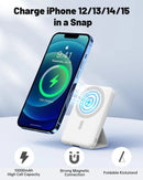 Magnetic Wireless Portable Power Bank, Foldable 10000Mah Battery Pack with USB-C Cable LED Display, Magnetic Power Bank 22.5W PD Fast Charging for Iphone 15/14/13/Pro/Mini/Pro Max (Light Blue)
