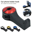 Rotatable car phone holder with red and black design, featuring a 360° phone holder hook