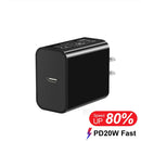 Black USB-C wall charger with PD20W fast charging for 37W 4-in-1 Foldable Wireless Charger