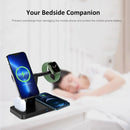 Charging station for smartphone, smartwatch, and earbuds, featuring 37W 4-in-1 Foldable Wireless Charger