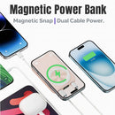 Foldable Magnetic 10000Mah Powerbank with Hidden Stand & Dual Cable System Charge 5 Devices at Once Shared Power Zero Delay 22.5W Wired 15W Wireless Smart LED Display Fully Compatible with Ios Android Ultimate Game Changer