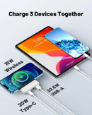Magnetic Wireless Portable Power Bank, Foldable 10000Mah Battery Pack with USB-C Cable LED Display, Magnetic Power Bank 22.5W PD Fast Charging for Iphone 15/14/13/Pro/Mini/Pro Max (Light Blue)