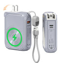 SEANCHEER P05 Portable Charger, Magnetic Power Bank, Small Wireless Powerbank, Battery Pack10000Mah Travel Essentials Fast Charging with Built in Cable, Foldable Wall Plug for Iphone,Samsung,Andriod,Back to School,Back to School Haul