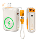 SEANCHEER P05 Portable Charger, Magnetic Power Bank, Small Wireless Powerbank, Battery Pack10000Mah Travel Essentials Fast Charging with Built in Cable, Foldable Wall Plug for Iphone,Samsung,Andriod,Back to School,Back to School Haul