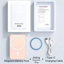 Magnetic Wireless Power Bank Suitable for Iphone12 13 14 15 16 17 Pro/Promax 10000Mah Powerbank Induction Chargers for School and Rainy Days Chargeable Port Plug Device Cable