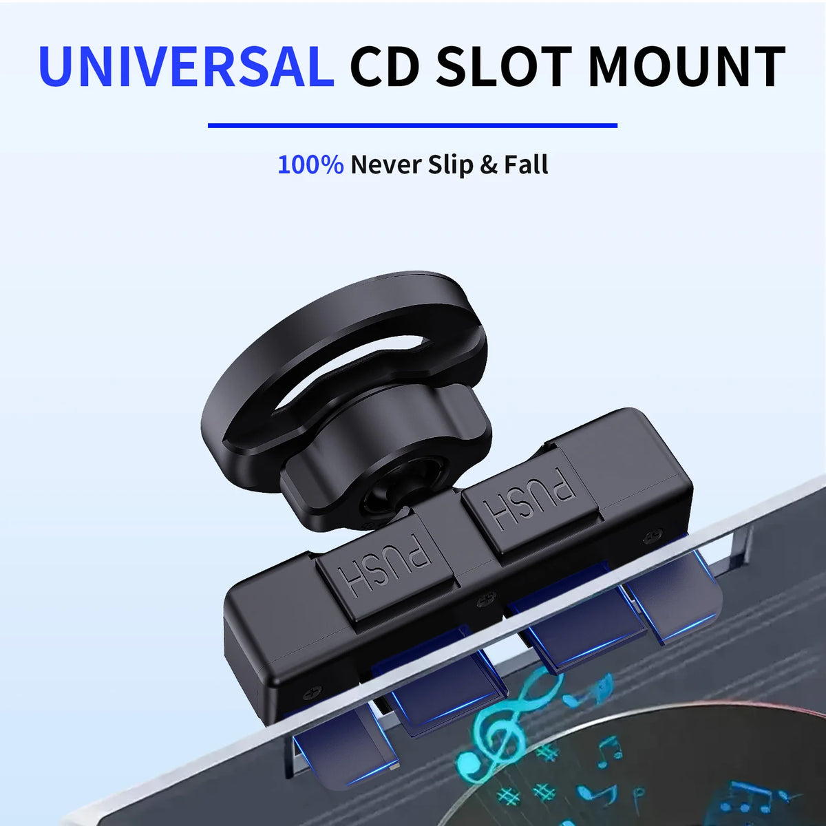 Magnetic Car CD Slot Phone Holder – installed dashboard view