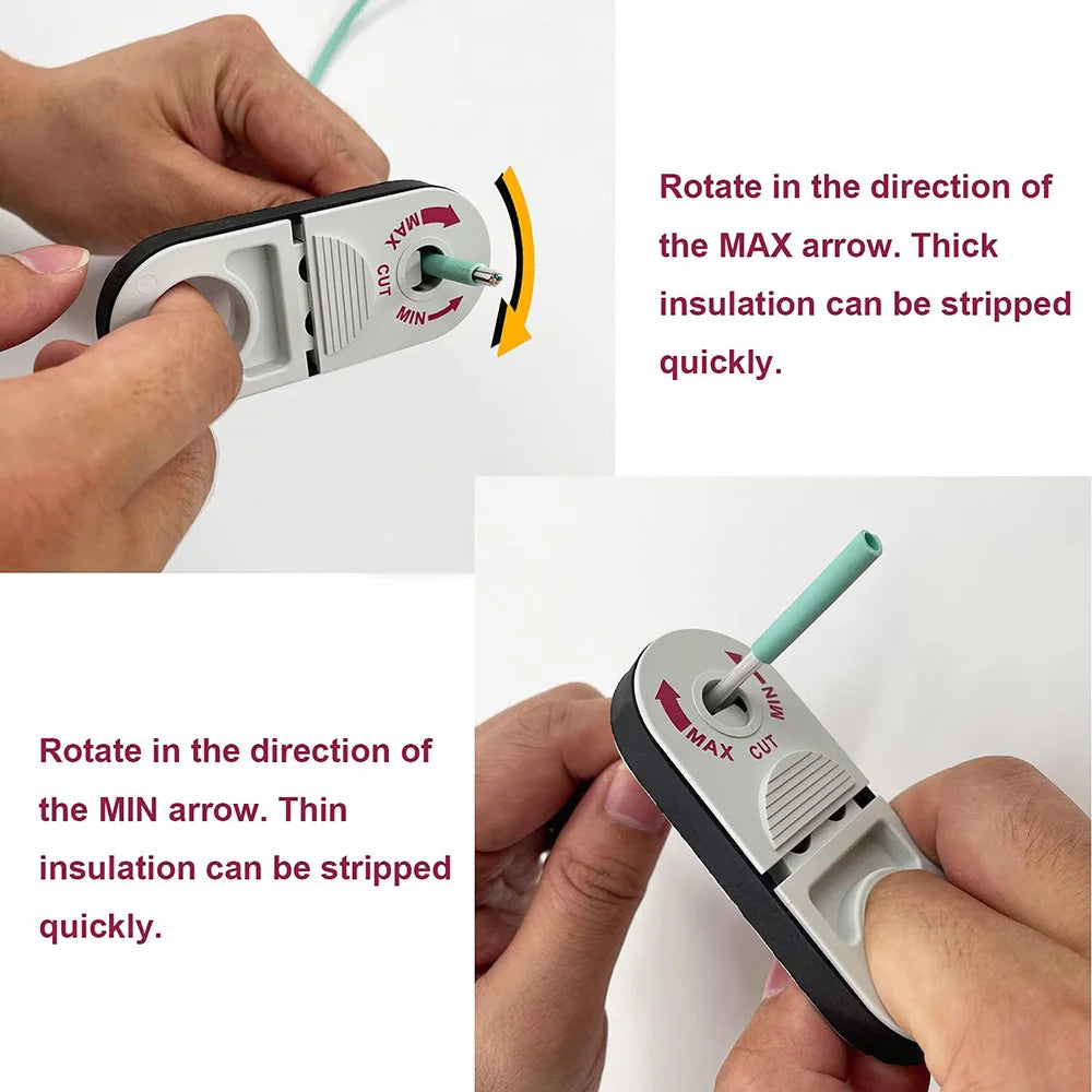 Pocket Coaxial Cable Stripper – in use on cable
