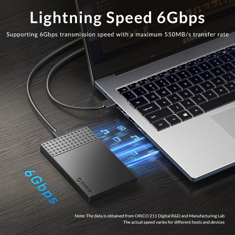 ORICO Type-C External Hard Drive Case SATA to USB3.1 HDD Enclosure for 2.5'' HDD SSD 6Gbps Speed Support UASP