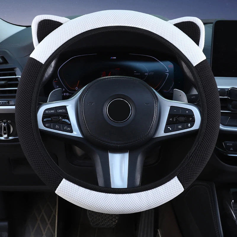 Cartoon Cat Ears Steering Wheel Cover – lifestyle shot