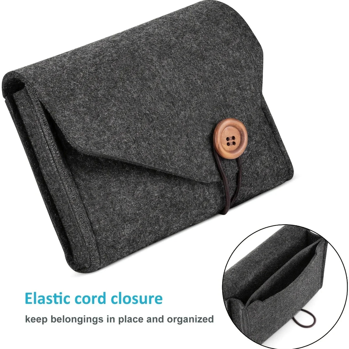Felt Electronics Travel Organizer – closed case view