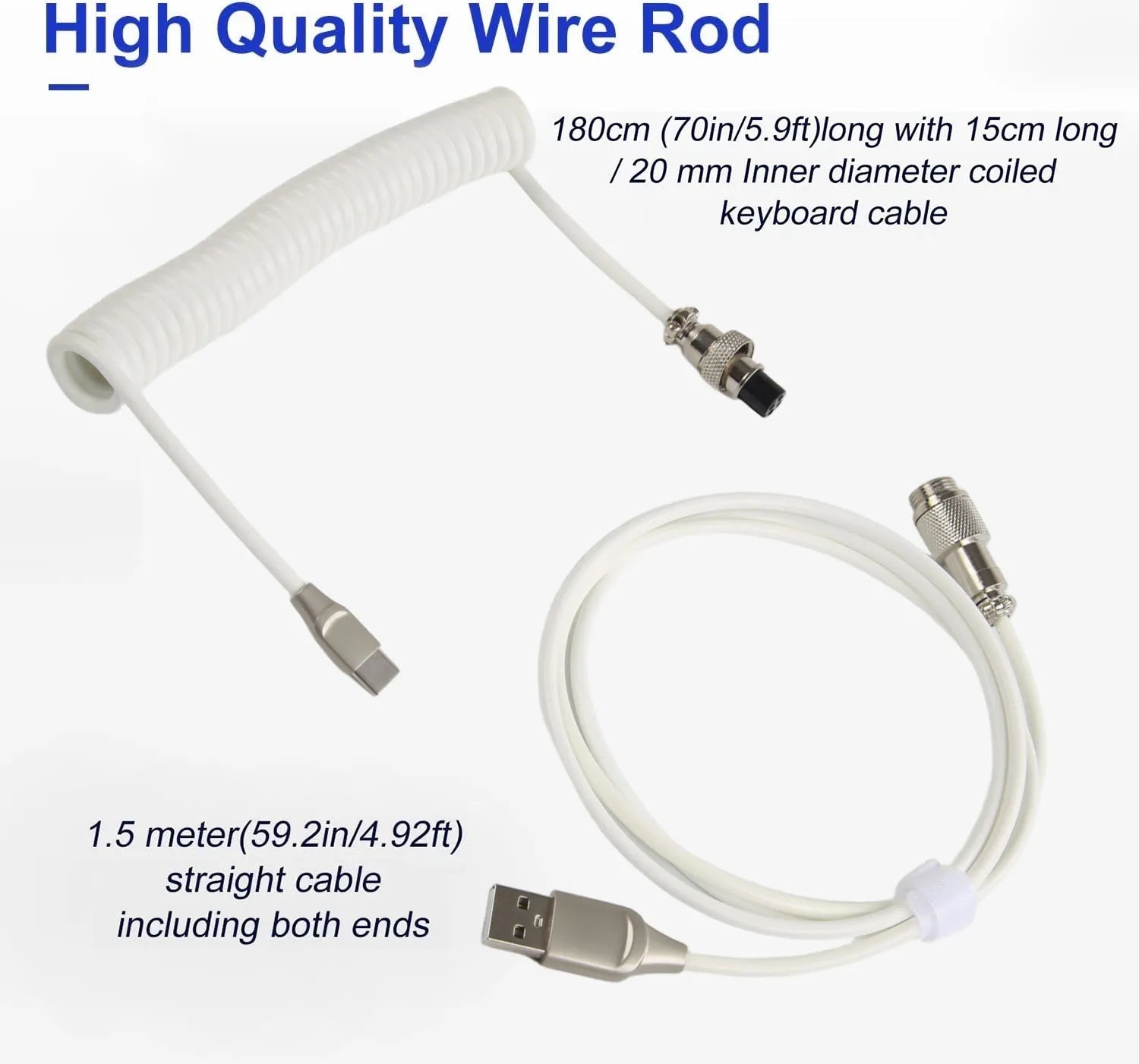 Coiled USB-C Mechanical Keyboard Cable – coiled at desk setup