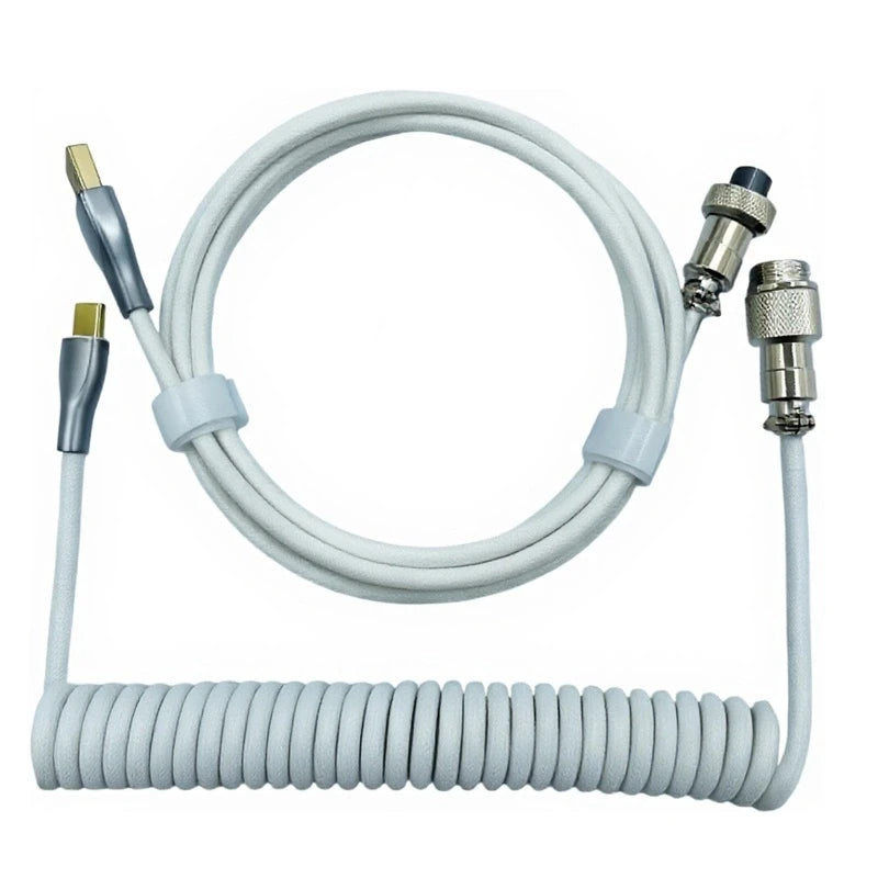 Coiled USB-C Mechanical Keyboard Cable – length comparison