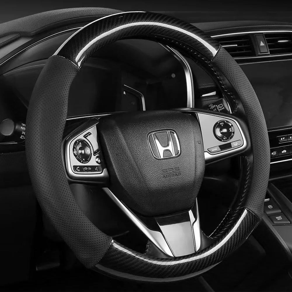 Carbon Fiber Steering Wheel Cover – cover installed on wheel