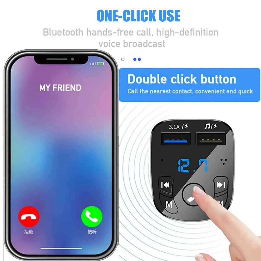 Bluetooth FM Transmitter Car Kit – remote control included
