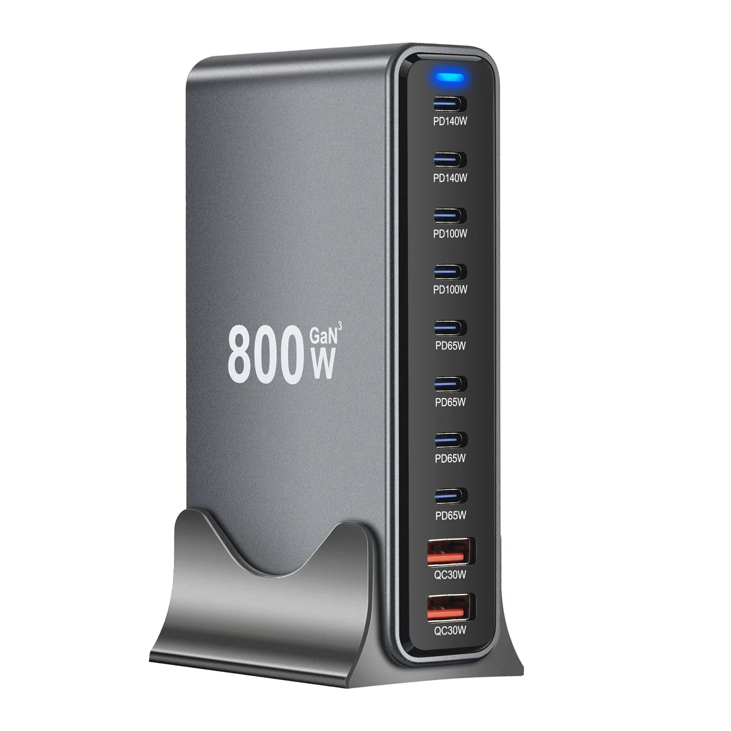800W 10-Port GaN Desktop Charger – charging multiple devices