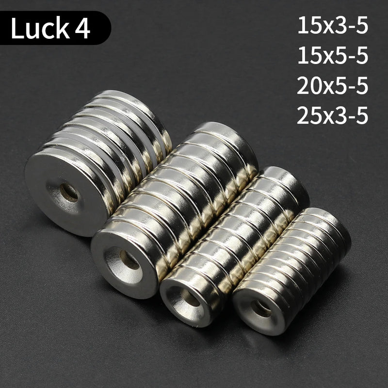 Round Magnet 8/10/12/15/20/25/30mm x Hole3/4/5/6mm Neodymium Magnet N35 Permanent NdFeB Super Strong Powerful Magnets With hole
