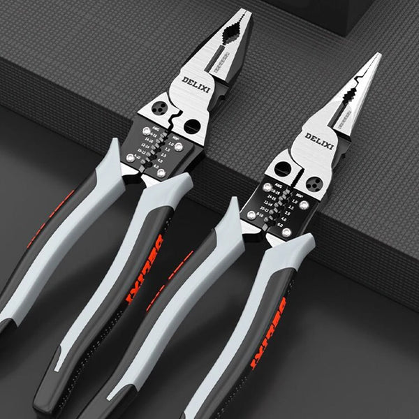 DELIXI Multi-function Diagonal Pliers Pointed-nose Pliers Special Electrician Wire Drawing And Cutting Pliers Hardware Tools