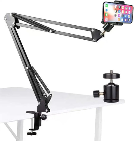 Overhead Video Mount Articulating Arm,Cell Phone Holder, Webcam Stand Lazy Desk Arm Clamp Desktop Suspension Scissor Accessory f
