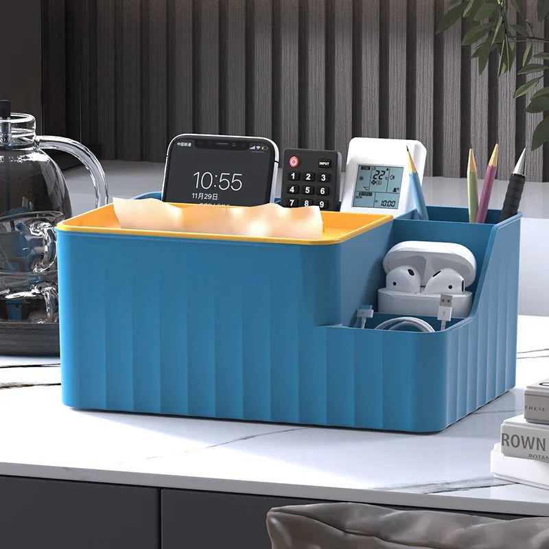 6-Section Desk & Tissue Organizer – tissue box compartment