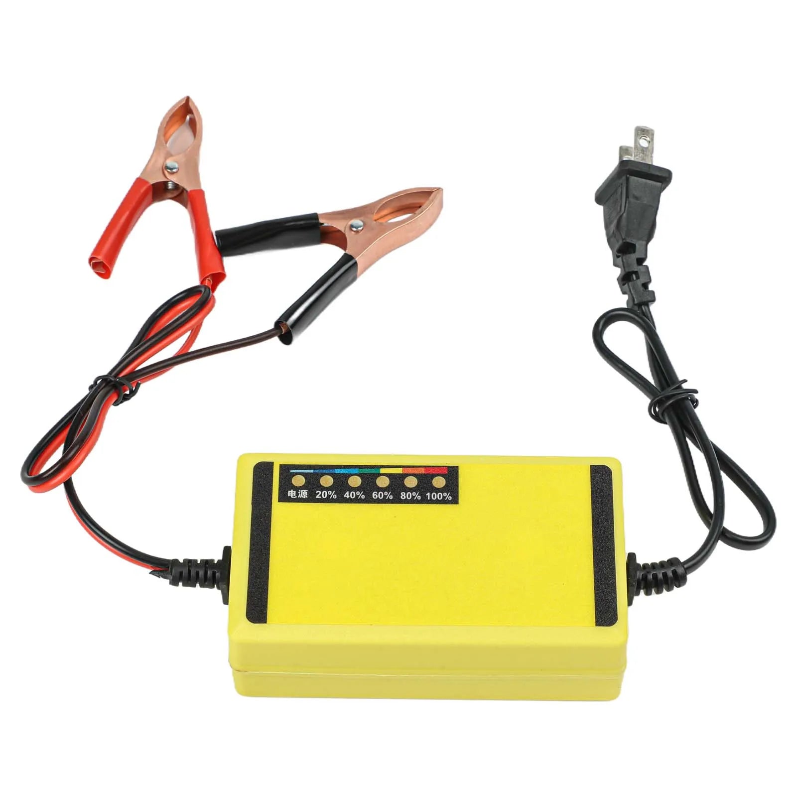 12V Automatic Car Battery Charger – clamps close-up