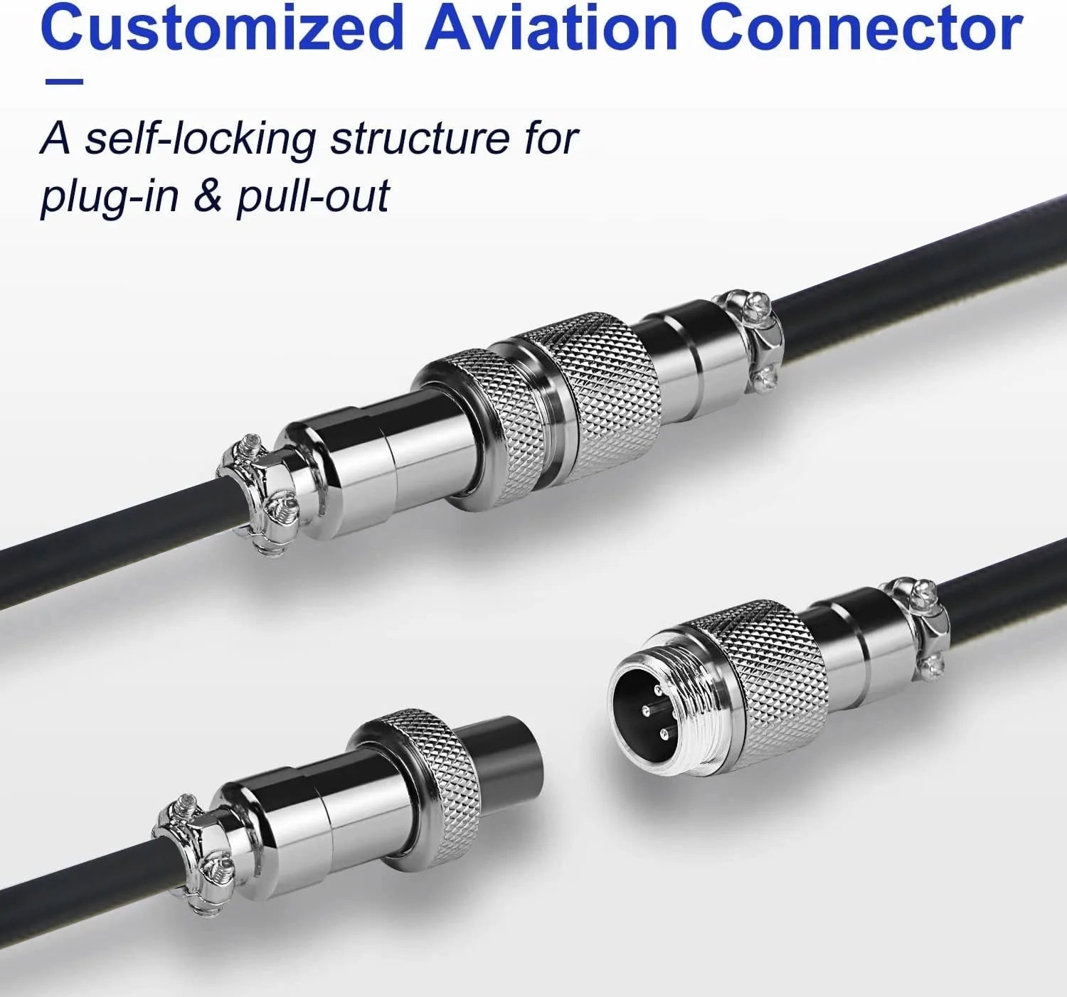 Coiled USB-C Mechanical Keyboard Cable – aviator connector close-up