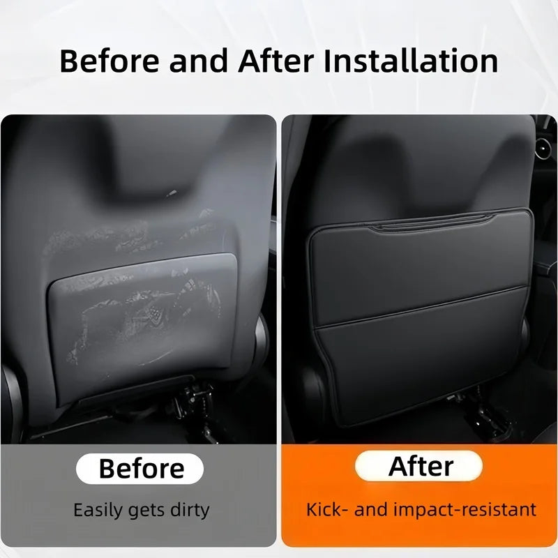 PU Leather Car Seat Back Protector – PU leather texture close-up