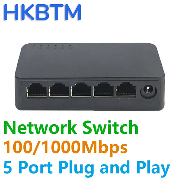 Network Switch Mini 5Ports Switch Ethernet 1000Mbps/100Mbps Gigabit  High Performance Smart Switcher RJ45 Hub Internet Injector