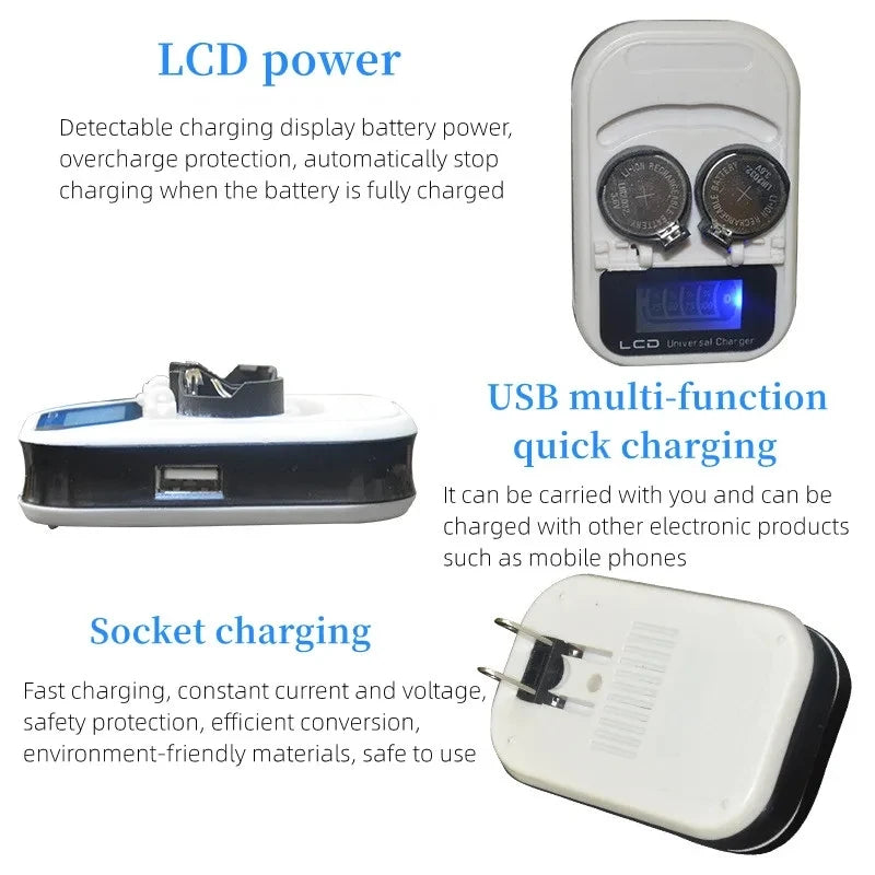 LCD Smart Battery Charger – battery loaded close-up