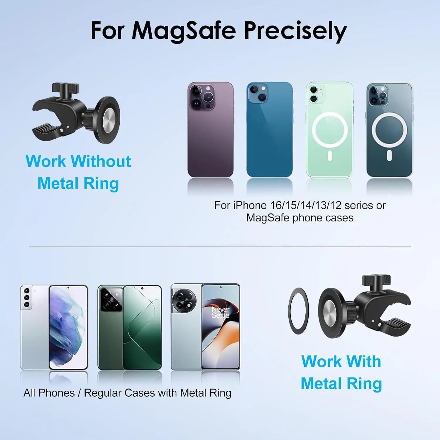 Magnetic Bike Phone Mount – side view secure grip