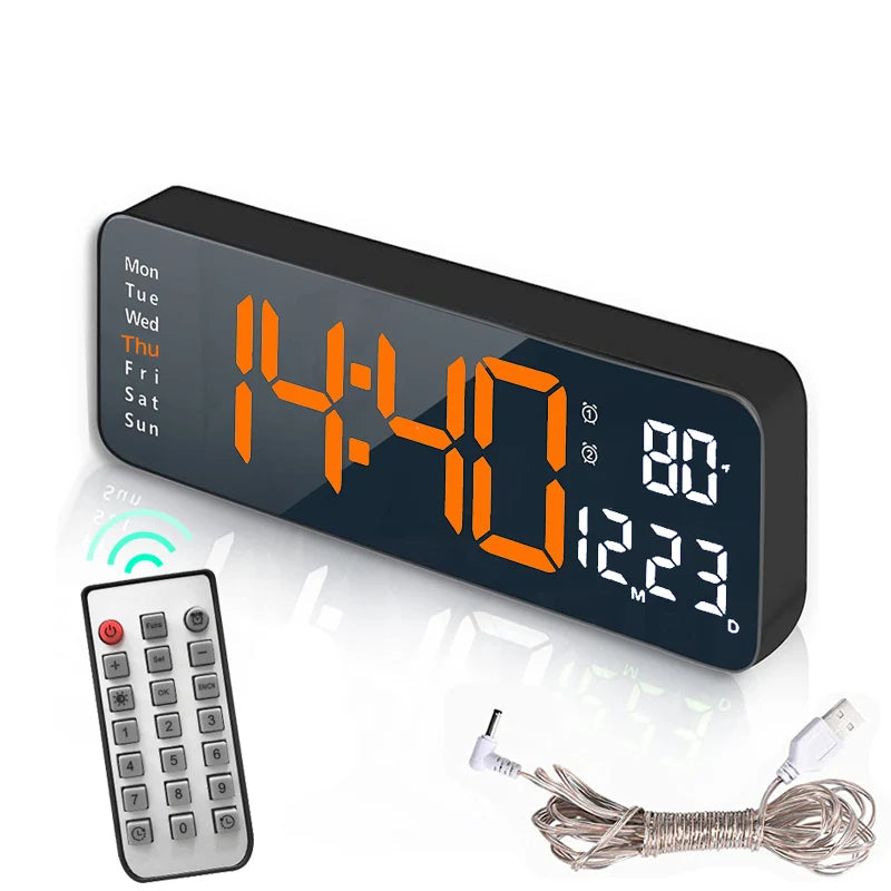 10-Inch LED Alarm Clock with Thermometer – size comparison