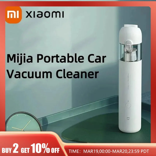 Xiaomi Mijia Portable Car Vacuum Cleaner Mini Handheld Wireless Cleaning Machine for Home Auto Supplies 13000Pa Cyclone Suction