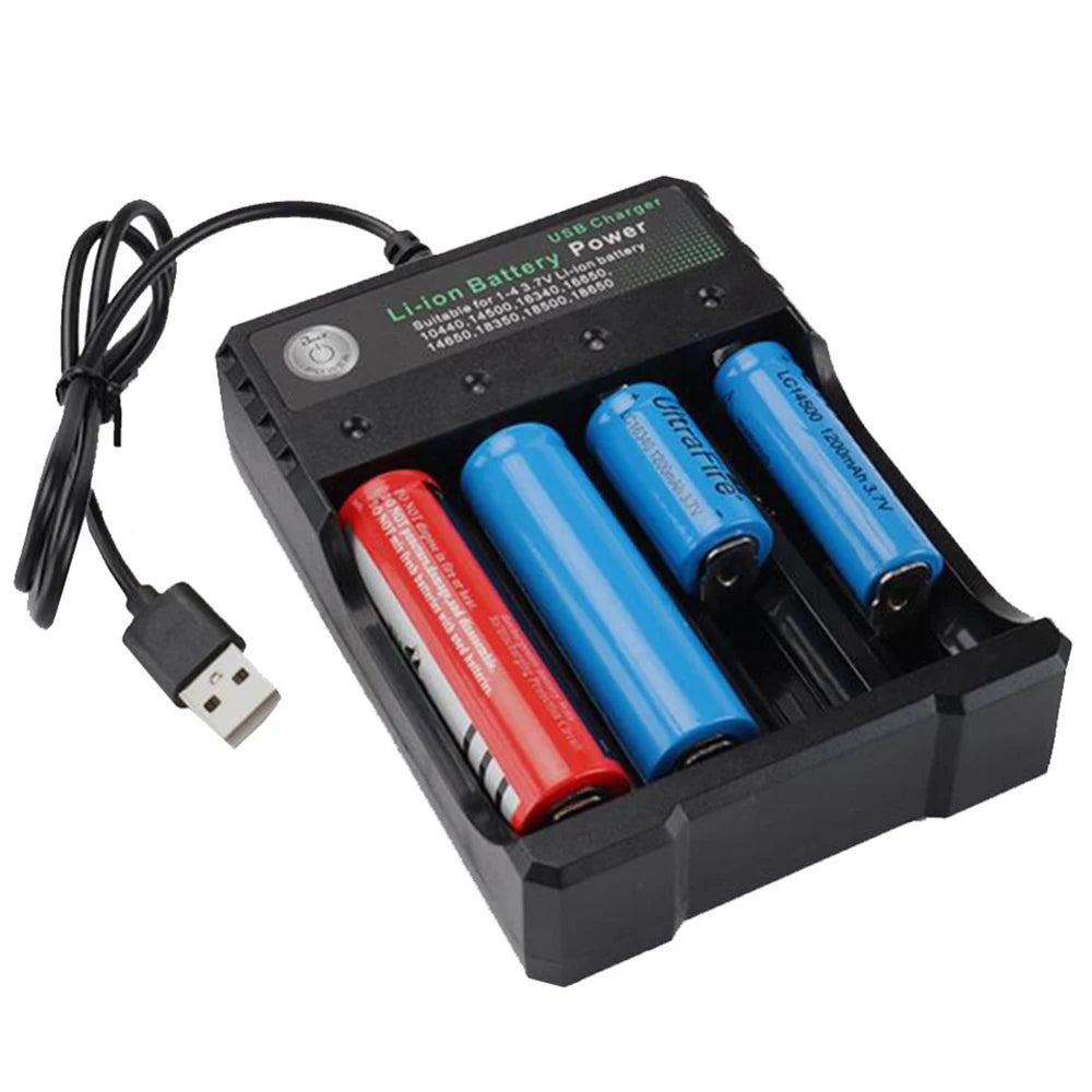 4-Slot 18650 Battery Charger – slot close-up