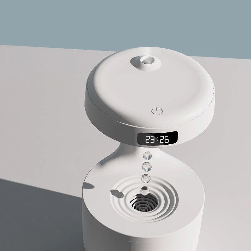 800ML Anti Gravity USB Air Humidifier Ultrasonic Air Purifier Levitating Water Drops Mist Maker Fogger Perfume LED Display Light