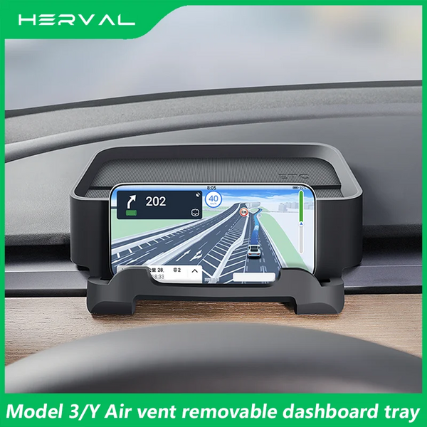 Herval for Tesla Model Y/3 Highland Cell Phone Holder ETC Holder Air Vent Silicone Organizer Tissue Box Auto Accessories