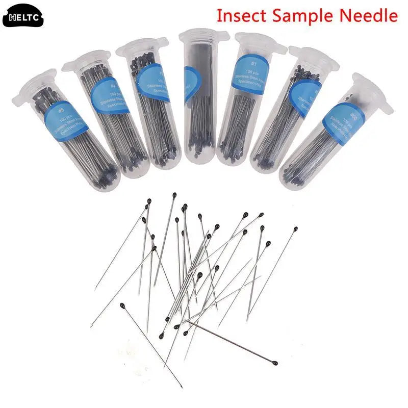 100Pcs/pack Stainless Steel Insect Pin Specimen Needle With Tube For School Lab Entomology Body Dissection Insect Needle