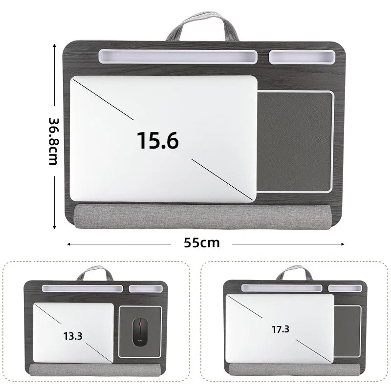 Anti-Slip Laptop Desk with Mouse Pad – size comparison