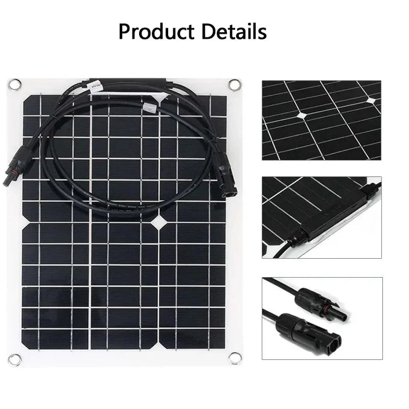 300W Solar Panel 5V Flexible 12V Battery Charger Dual USB With10-100A Controller Solar Cells Power Bank for Phone Car Yacht RV