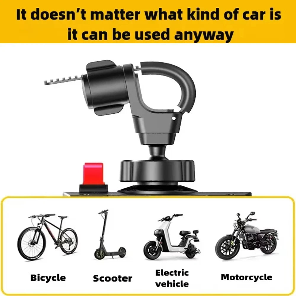360° Rotating Motorcycle Phone Mount – installation on handlebar