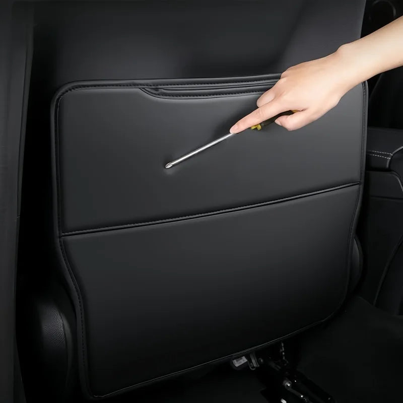 PU Leather Car Seat Back Protector – fitting demonstration