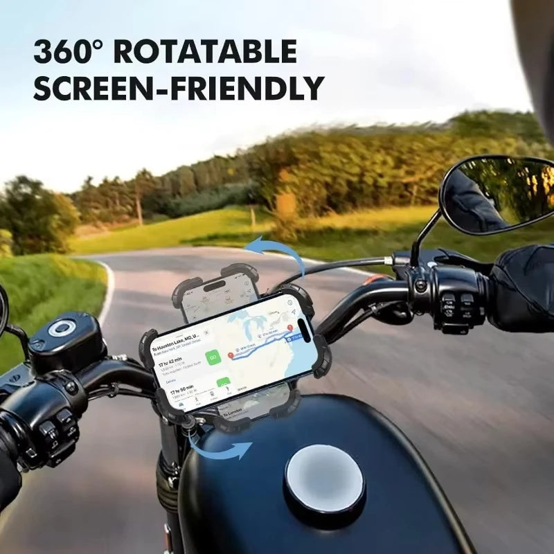360° Rotating Motorcycle Phone Mount – mounted on mountain bike