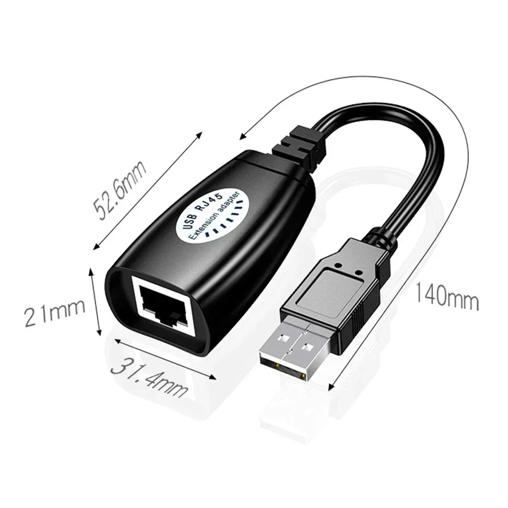 USB to RJ45 LAN Adapter – cable extension in use