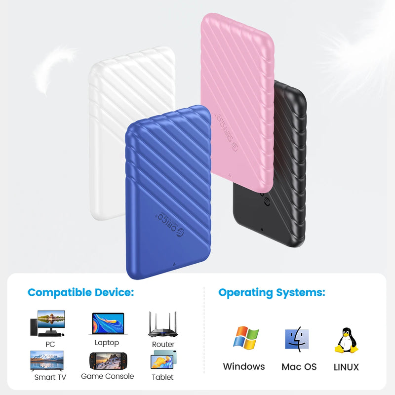 ORICO MicroB USB3.0 2.5" External Storage HDD Case SATA 5Gbps HDD SSD Hard Drive Enclosure Support UASP for PC Laptop