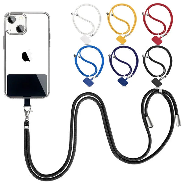 Universal Phone Lanyard with Patch Adjustable Mobile Phone Hanging Rope Neck Straps Anti-lost Lanyards Cell Phone Accessories