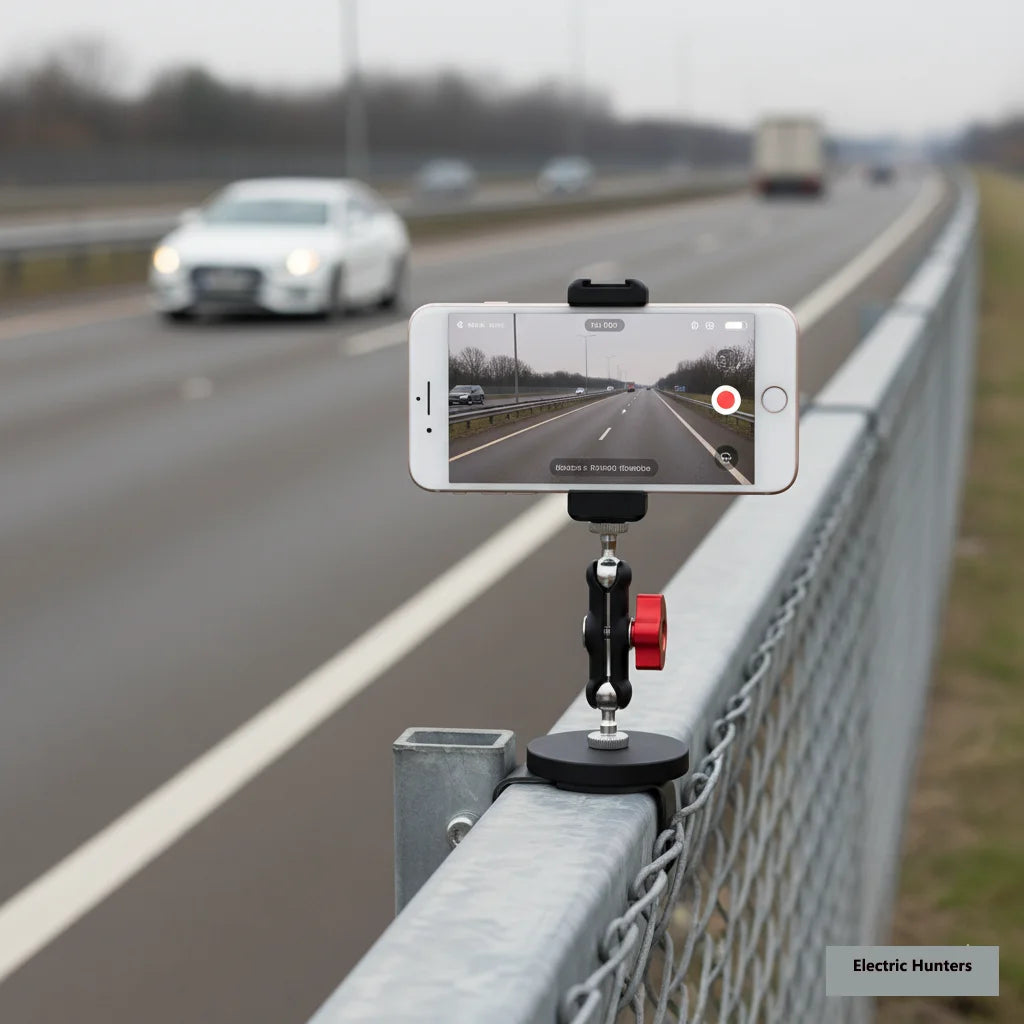 Magnetic Gym Tripod Phone Holder – tripod legs extended
