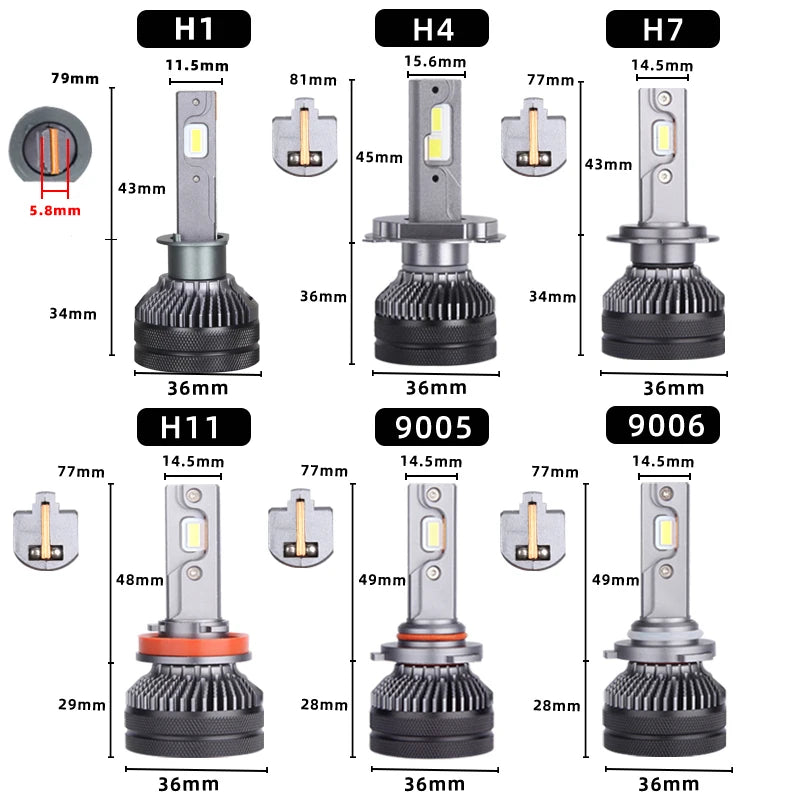 DAWNKNIGHT K5C 4300K 110W H7 H4 Led Lamp Double Copper Tube 3000K Led Lights For Car H1 H11 HB3 9005 HB4 9006 Led Headlight Bulb