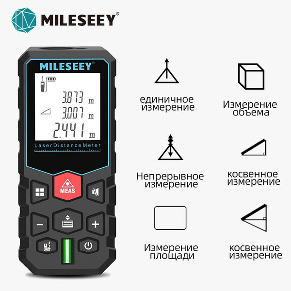 MILESEEY X5 Laser Tape Measure 40M Laser Distance Meter High Accuracy Roulette Multiple Measurement Functions Electronic Ruler